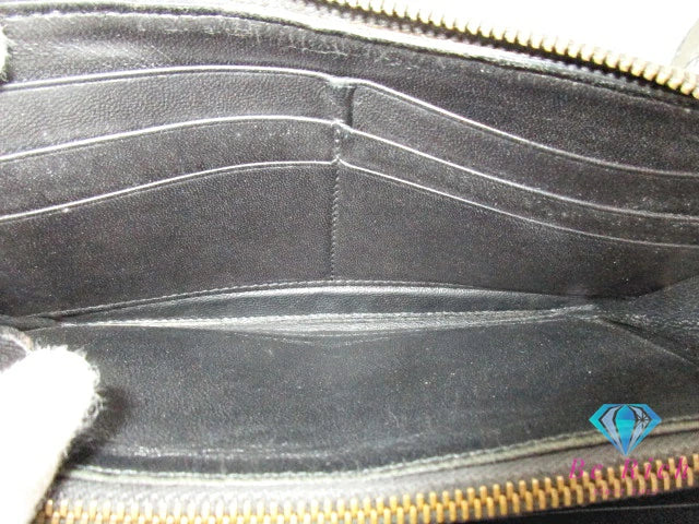 ボッテガヴェネタ BOTTEGA VENETA  L字 ファスナー 長財布 114076 イントレチャート レザー ブラック 黒 ロング ウォレット  【中古】【送料無料】bs3904