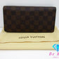 ルイ ヴィトン LOUIS VUITTON メンズ 二つ折り財布 長財布 ダミエ ポルト フォイユ ブラザ N60017 エベヌ ブラウン 茶 LV ロゴ ロング ウォレット  【中古】【送料無料】 bs3914