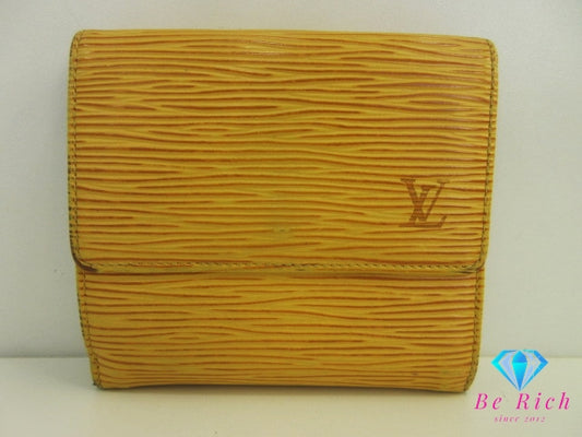 ルイ ヴィトン LOUIS VUITTON Wホック 三つ折り財布 エピ ポルト モネ ビエ カルト クレディ M63489 タッシリ イエロー 黄 レザー LV ロゴ 二つ折り財布 ミニ コンパクト ウォレット  【中古】【送料無料】 bs3915
