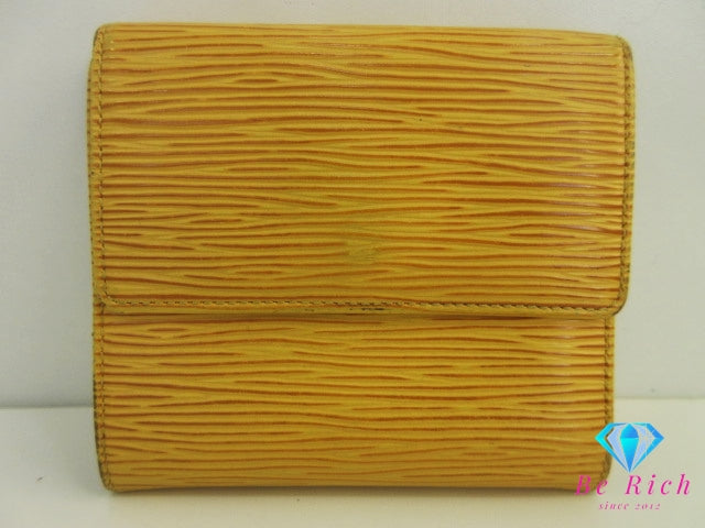 ルイ ヴィトン LOUIS VUITTON Wホック 三つ折り財布 エピ ポルト モネ ビエ カルト クレディ M63489 タッシリ イエロー 黄 レザー LV ロゴ 二つ折り財布 ミニ コンパクト ウォレット  【中古】【送料無料】 bs3915