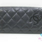 シャネル CHANEL 二つ折り財布 長財布 A80212 シンプリー CC マトラッセ 黒 ブラック レザー ロゴ ロング ウォレット Simply   【中古】【送料無料】  bs3917