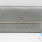 シャネル CHANEL 三つ折り財布 長財布 A33908 ビコローレ シルバー シャンパン ゴールド レザー ココマーク CC ロゴ ステッチ 二つ折り財布 ロング ウォレット 【中古】【送料無料】 bs3918