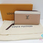 美品 ルイ ヴィトン LOUIS VUITTON ラウンド ファスナー 長財布 ロックミー ジッピー ウォレット M67540 ローズ ソワ クオーツ ピンク ベージュ レザー LV ロゴ 二つ折り財布 ロング バイカラー 【中古】【送料無料】 bs3919