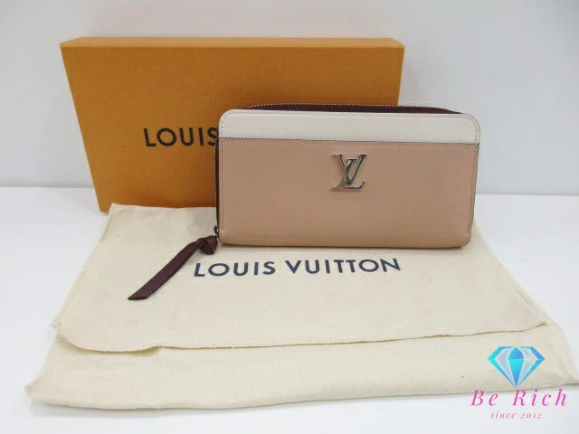 美品 ルイ ヴィトン LOUIS VUITTON ラウンド ファスナー 長財布 ロックミー ジッピー ウォレット M67540 ローズ ソワ クオーツ ピンク ベージュ レザー LV ロゴ 二つ折り財布 ロング バイカラー 【中古】【送料無料】 bs3919