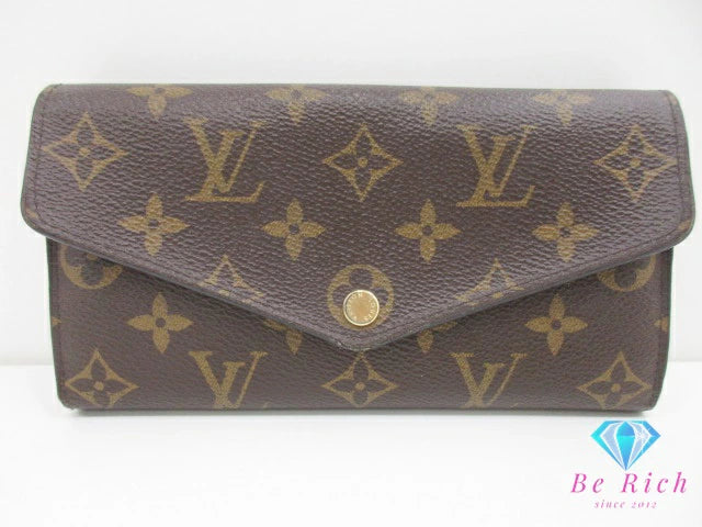 ルイ ヴィトン LOUIS VUITTON 二つ折り財布 長財布 モノグラム ポルトフォイユ サラ M62235 ブラウン 茶 ピンク ローズバレリーヌ LV ロゴ ロング ウォレット 【中古】【送料無料】 bs3924