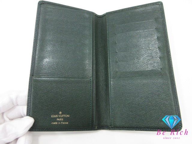 ルイ ヴィトン LOUIS VUITTON 二つ折り財布 長財布 札入れ タイガ ポルト バルール カルト クレディ M30394 エピセア グリーン 緑 LV ロゴ ロング ウォレット 【中古】【送料無料】 bs3928