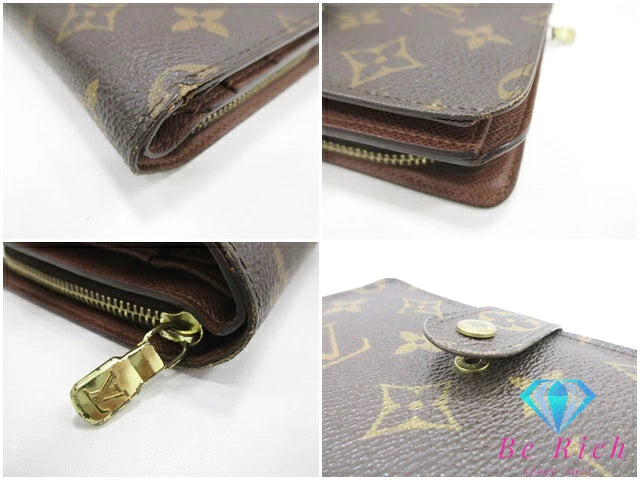 ルイ ヴィトン LOUIS VUITTON モノグラム ポルト パピエ ジップ M61207 LV ロゴ 二つ折り財布 中財布 ミディアム ウォレット 【中古】【送料無料】 bs3932