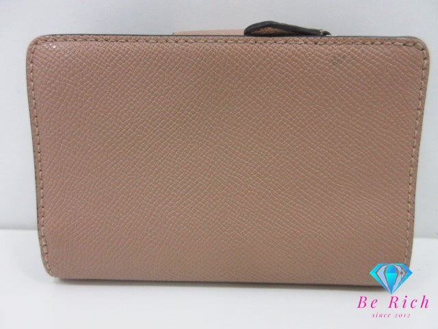 コーチ 二つ折り 財布 6390 ベージュ ミディアム コンパクト ウォレット レザー COACH 【中古】【送料無料】bs3943