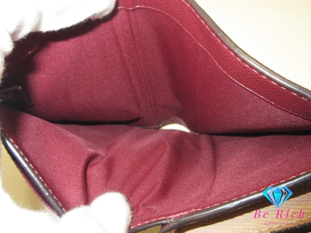 コーチ 二つ折り 財布 6390 ベージュ ミディアム コンパクト ウォレット レザー COACH 【中古】【送料無料】bs3943