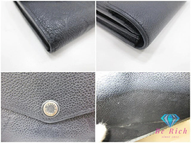ルイ ヴィトン LOUIS VUITTON 長財布 モノグラム アンプラント ポルトフォイユ サラ トゥルトレール M61182 ノワール 黒 レザー ロゴ 二つ折り財布 ロング  【中古】【送料無料】 bs3944