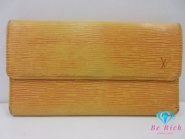 ルイ ヴィトン LOUIS VUITTON 三つ折り財布 長財布 M63389 エピ ポルト トレゾール インターナショナル タッシリ イエロー ジョーヌ 黄 レザー LV ロゴ 二つ折り ロング ウォレット 【中古】【送料無料】bs3945