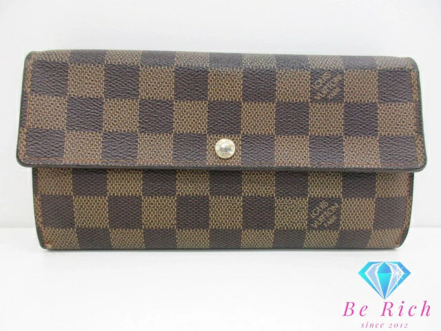 ルイ ヴィトン LOUIS VUITTON 長財布 ダミエ ポルト フォイユ サラ N61734 LV ロゴ 二つ折り財布 ロング ウォレット 【中古】【送料無料】 bs3946