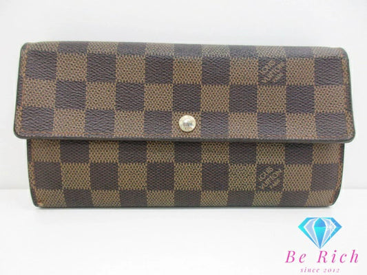 ルイ ヴィトン LOUIS VUITTON 長財布 ダミエ ポルト フォイユ サラ N61734 LV ロゴ 二つ折り財布 ロング ウォレット 【中古】【送料無料】 bs3946