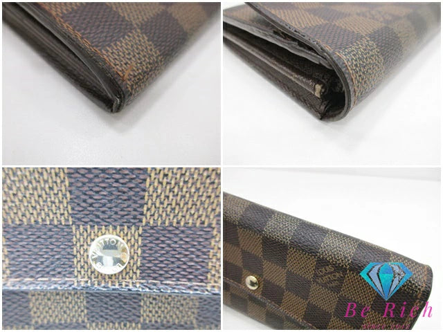 ルイ ヴィトン LOUIS VUITTON 長財布 ダミエ ポルト フォイユ サラ N61734 LV ロゴ 二つ折り財布 ロング ウォレット 【中古】【送料無料】 bs3946