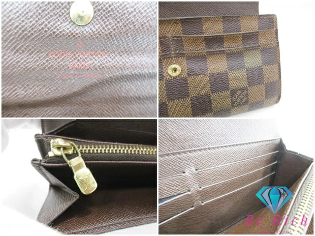 ルイ ヴィトン LOUIS VUITTON 長財布 ダミエ ポルト フォイユ サラ N61734 LV ロゴ 二つ折り財布 ロング ウォレット 【中古】【送料無料】 bs3946