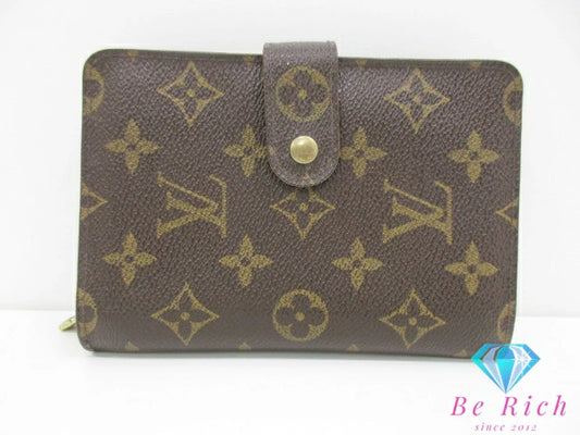 ルイ ヴィトン LOUIS VUITTON モノグラム ポルト パピエ ジップ M61207 LV ロゴ 二つ折り財布 中財布 ミディアム ウォレット 【中古】【送料無料】 bs3951