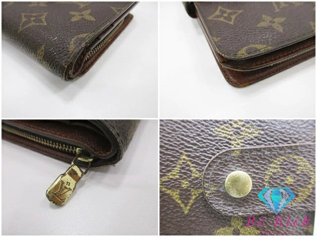 ルイ ヴィトン LOUIS VUITTON モノグラム ポルト パピエ ジップ M61207 LV ロゴ 二つ折り財布 中財布 ミディアム ウォレット 【中古】【送料無料】 bs3951