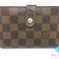 ルイ ヴィトン LOUIS VUITTON がま口 二つ折り財布 ダミエ ポルト フォイユ ヴィエノワ N61674 エベヌ ロゴ 茶 ブラウン ミディアム コンパクト ウォレット  【中古】【送料無料】 bs3953