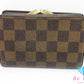 ルイ ヴィトン LOUIS VUITTON がま口 二つ折り財布 ダミエ ポルト フォイユ ヴィエノワ N61674 エベヌ ロゴ 茶 ブラウン ミディアム コンパクト ウォレット  【中古】【送料無料】 bs3953