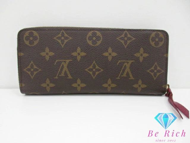 ルイ ヴィトン LOUIS VUITTON モノグラム ポルト フォイユ クレマンス M60742 フューシャ LV ロゴ ラウンド ファスナー 長財布 二つ折り ロング ウォレット【中古】【送料無料】 bs3955