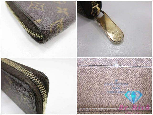 ルイ ヴィトン ジッピー ウォレット M60017 モノグラム 茶 ブラウン PVC レザー ラウンド ファスナー 長財布 LOUIS VUITTON 【中古】【送料無料】 bs3973