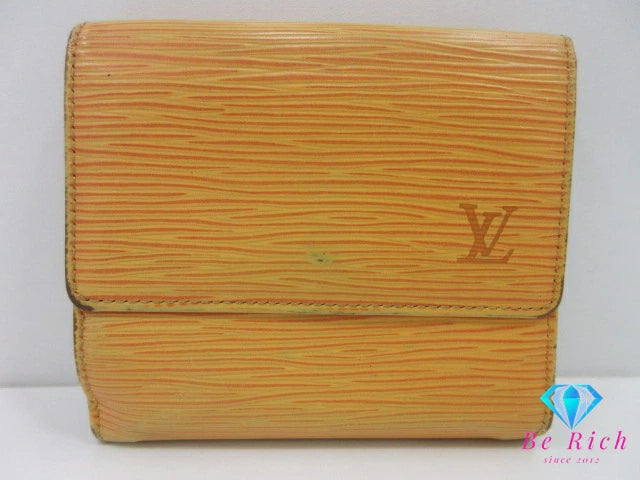 ルイ ヴィトン LOUIS VUITTON Wホック 三つ折り財布 エピ ポルト モネ ビエ カルト クレディ M63489 タッシリ イエロー 黄 レザー LV ロゴ 二つ折り財布 ミニ コンパクト ウォレット  【中古】【送料無料】 bs3978