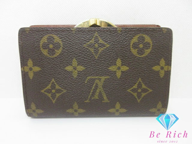 ルイ ヴィトン LOUIS VUITTON がま口 二つ折り財布 M61663 モノグラム ポルト モネ ビエ ヴィエノワ 茶 ブラウン LV ロゴ 中財布 ミディアム コンパクト ウォレット 【中古】【送料無料】 bs3992