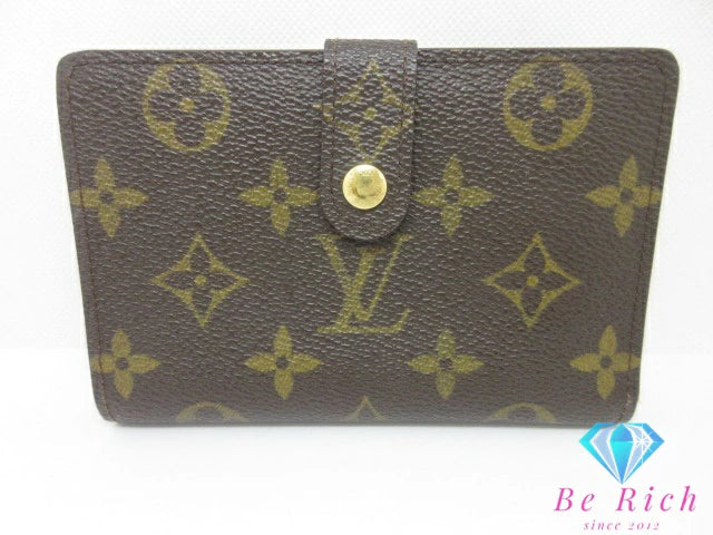 ルイ ヴィトン LOUIS VUITTON がま口 二つ折り財布 M61663 モノグラム ポルト モネ ビエ ヴィエノワ 茶 ブラウン LV ロゴ 中財布 ミディアム コンパクト ウォレット 【中古】【送料無料】 bs3992