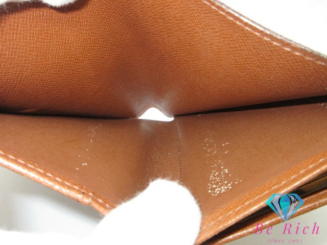 ルイ ヴィトン LOUIS VUITTON がま口 二つ折り財布 M61663 モノグラム ポルト モネ ビエ ヴィエノワ 茶 ブラウン LV ロゴ 中財布 ミディアム コンパクト ウォレット 【中古】【送料無料】 bs3992