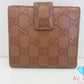 グッチ GUCCI Wホック 二つ折り財布 245727 GG シマ ブロンズ ブラウン 茶 インターロッキング ロゴ レザー コンパクト ウォレット 【中古】【送料無料】bs3996