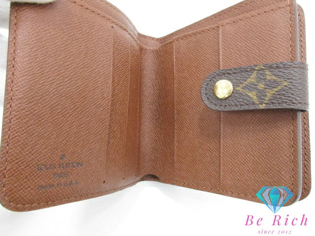 美品 ルイ ヴィトン LOUIS VUITTON 二つ折り財布 コンパクト ジップ M61667 モノグラム 茶 ブラウン PVC レザー LV ロゴ ウォレット ラウンドファスナー ほぼ 未使用品 【中古】【送料無料】bs4000