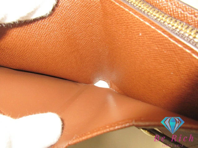 美品 ルイ ヴィトン LOUIS VUITTON 二つ折り財布 コンパクト ジップ M61667 モノグラム 茶 ブラウン PVC レザー LV ロゴ ウォレット ラウンドファスナー ほぼ 未使用品 【中古】【送料無料】bs4000