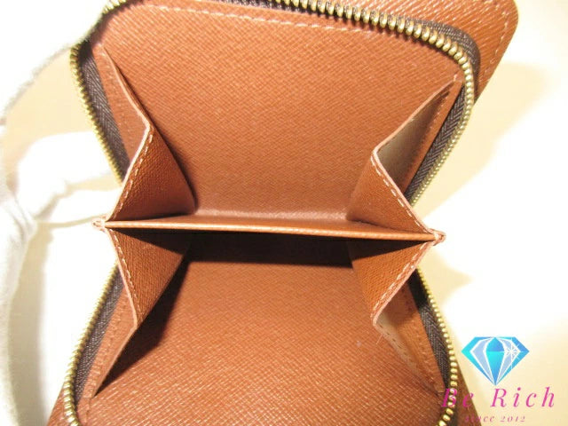 美品 ルイ ヴィトン LOUIS VUITTON 二つ折り財布 コンパクト ジップ M61667 モノグラム 茶 ブラウン PVC レザー LV ロゴ ウォレット ラウンドファスナー ほぼ 未使用品 【中古】【送料無料】bs4000