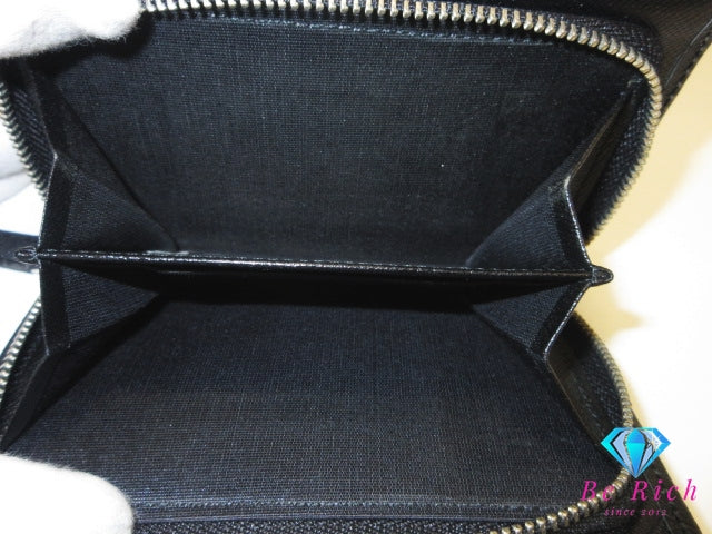 バーバリー BURBERRY 三つ折り財布 小銭入れ 黒 ブラック ノバ チェック キャンバス レザー ロゴ ミディアム コンパクト ウォレット 【中古】【送料無料】 bs4007