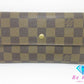 ルイ ヴィトン LOUIS VUITTON 三つ折り 長財布 ダミエ ポルト トレゾール インターナショナル N61215 エベヌ LV ロゴ 二つ折り財布 ロング ウォレット  【中古】【送料無料】 bs4008