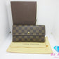 ルイ ヴィトン LOUIS VUITTON 三つ折り 長財布 ダミエ ポルト トレゾール インターナショナル N61215 エベヌ LV ロゴ 二つ折り財布 ロング ウォレット  【中古】【送料無料】 bs4008