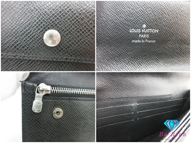 ルイ ヴィトン LOUIS VUITTON メンズ 長財布 タイガ ポルト フォイユ アコルディオン M30992 アルドワーズ ブラック 黒 レザー LV ロゴ 二つ折り財布 ロング ウォレット 【中古】【送料無料】 bs4012