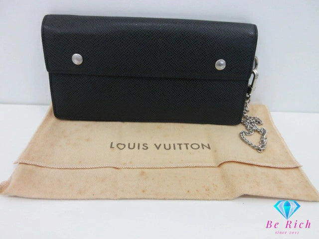 ルイ ヴィトン LOUIS VUITTON メンズ 長財布 タイガ ポルト フォイユ アコルディオン M30992 アルドワーズ ブラック 黒 レザー LV ロゴ 二つ折り財布 ロング ウォレット 【中古】【送料無料】 bs4012