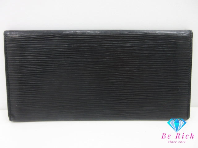 ルイ ヴィトン LOUIS VUITTON 長財布 長札入れ M63602 エピ ポルトエン ノワール 黒 ブラック LV ロゴ 二つ折り財布 ロング ウォレット 【中古】【送料無料】 bs4015