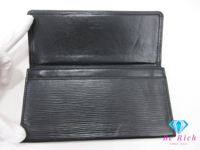 ルイ ヴィトン LOUIS VUITTON 長財布 長札入れ M63602 エピ ポルトエン ノワール 黒 ブラック LV ロゴ 二つ折り財布 ロング ウォレット 【中古】【送料無料】 bs4015