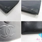 シャネル CHANEL 二つ折り財布 中財布 A13498 がま口 小銭入れ キャビアスキン レザー ブラック 黒 ココマーク CC ロゴ ロング ミディアム ウォレット 【中古】【送料無料】 bs4030