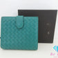 ボッテガ ヴェネタ BOTTEGA VENETA イントレチャート 二つ折り財布 114073 グリーン 緑 レザー ロゴ ミディアム コンパクト ウォレット  【中古】【送料無料】bs4035
