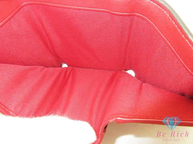 コーチ COACH シグネチャー 三つ折り財布 7331 スモール ウォレット 三つ折り 財布 PVC レザー 茶 ブラウン 赤 ロゴ ミニ コンパクト  【中古】【送料無料】 bs4036