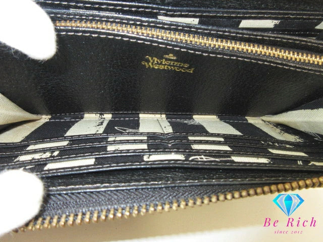 ヴィヴィアン ウエストウッド Vivienne Westwood エグゼクティブ ラウンドファスナー 長財布 3118C9A1  黒 ブラック レザー ORB オーブ ロゴ 二つ折り財布 ロング ウォレット EXECUTIVE  【中古】【送料無料】bs4045