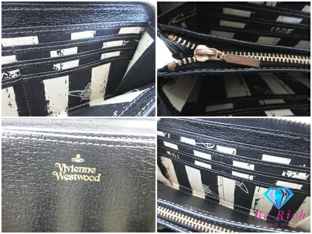 ヴィヴィアン ウエストウッド Vivienne Westwood エグゼクティブ ラウンドファスナー 長財布 3118C9A1  黒 ブラック レザー ORB オーブ ロゴ 二つ折り財布 ロング ウォレット EXECUTIVE  【中古】【送料無料】bs4045