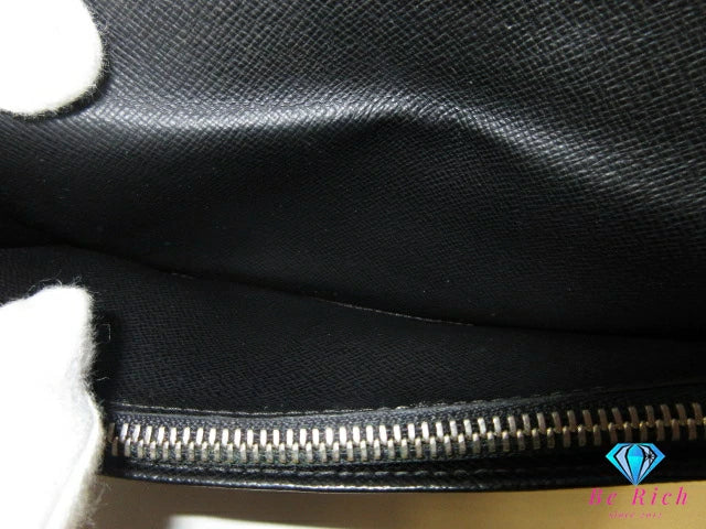ルイ ヴィトン LOUIS VUITTON メンズ 長財布 ダミエ グラフィット ポルト フォイユ ブラザ N62665 LV ロゴ 二つ折り財布 ロング ウォレット 【中古】【送料無料】 bs4049