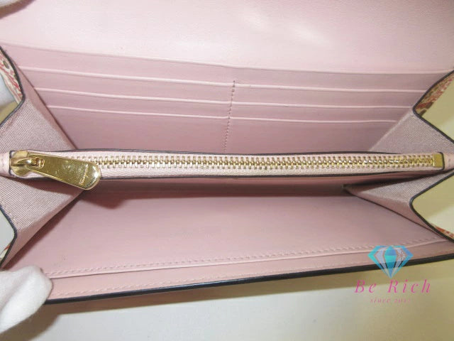 サルヴァトーレ フェラガモ Salvatore Ferragamo 二つ折り財布 長財布 22E0008 755690 ニュー ヴァラ ピンク系 マルチカラー レザー ロング ウォレット  【中古】【送料無料】bs4060