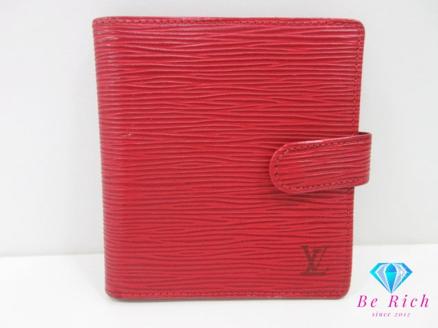 ルイ ヴィトン LOUIS VUITTON 二つ折り財布 エピ ポルト ビエ コンパクト M6355E カスティリアン レッド 赤 レザー LV ロゴ ウォレット 【中古】【送料無料】bs4064