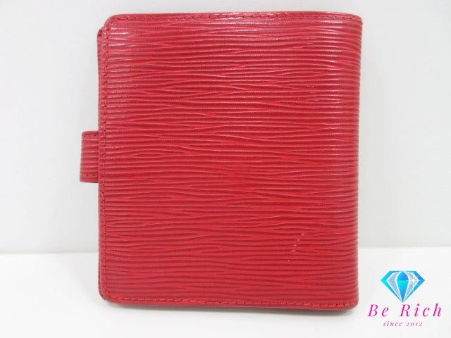 ルイ ヴィトン LOUIS VUITTON 二つ折り財布 エピ ポルト ビエ コンパクト M6355E カスティリアン レッド 赤 レザー LV ロゴ ウォレット 【中古】【送料無料】bs4064