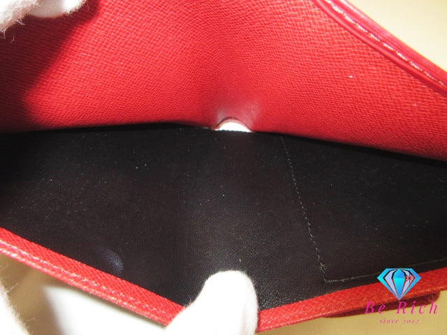 ルイ ヴィトン LOUIS VUITTON 二つ折り財布 エピ ポルト ビエ コンパクト M6355E カスティリアン レッド 赤 レザー LV ロゴ ウォレット 【中古】【送料無料】bs4064